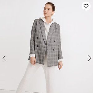 Madewell Caldwell Double-Breasted Blazer: Peaked Lapel Edition, Plaid, L MA282